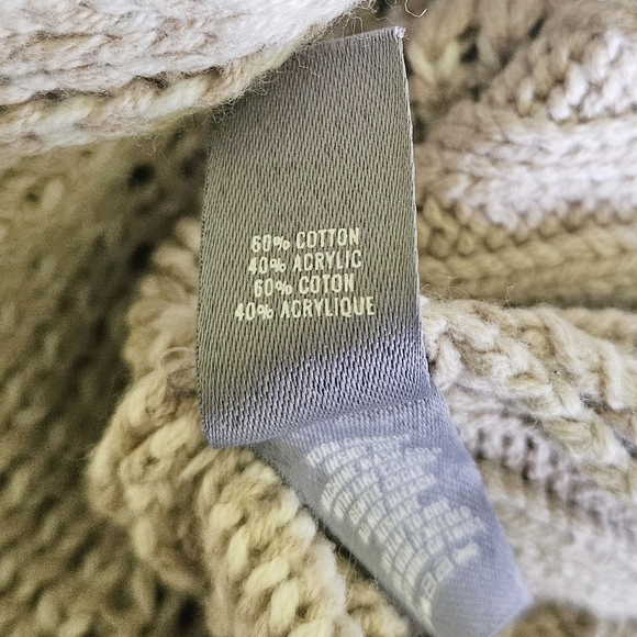 Aerie Cream Tan Aztec Open Cardigan Cotton Sweater - Picture 9 of 9